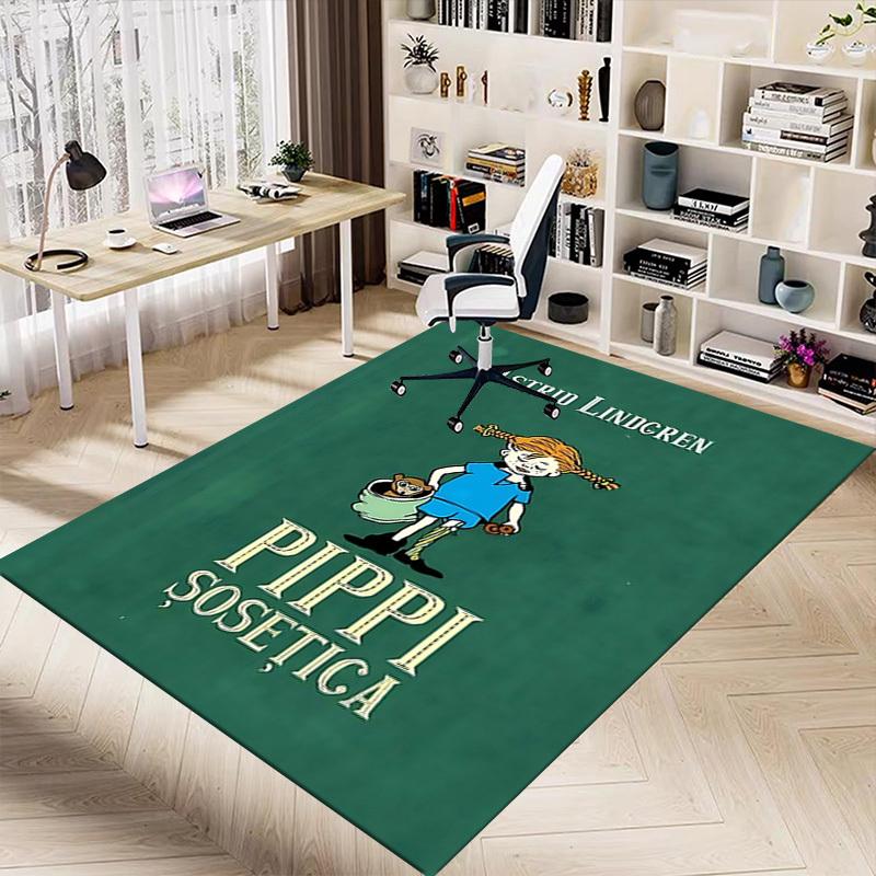 1PC Pippi Longstocking Astrid Lindgren Extra Large Non Slip Floor carpet, Office, family, bedroom, Studio Large Area Rug Indoor Rugs