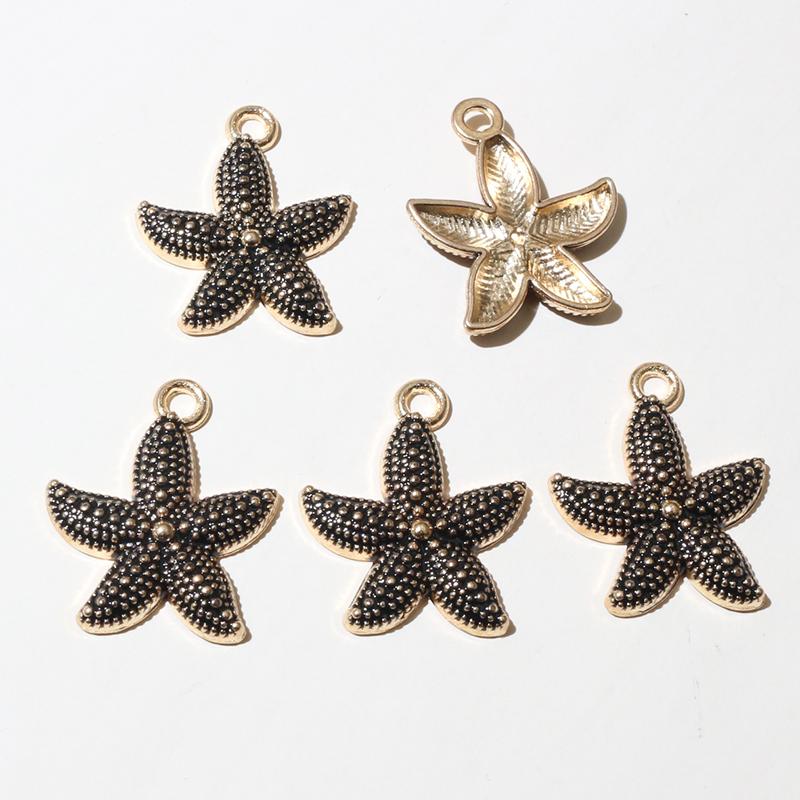20pcs Enamel Starfish Charms Pendant 23x19mm Alloy Metal Crafts for Earrings Necklace Bracelet DIY Jewelry Making Accessories