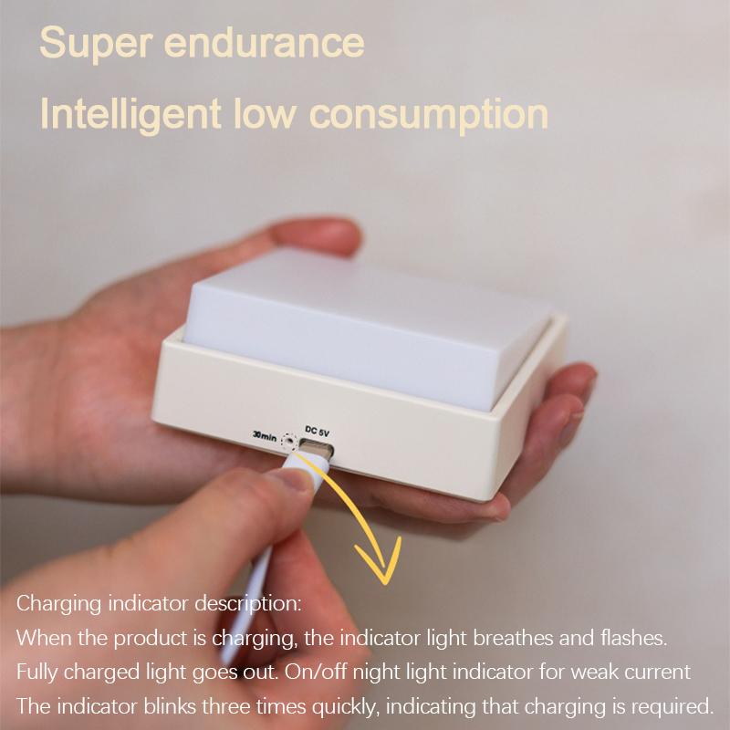 LED Night Light Minimalist Rechargeable USB Switch Light Magnet Timing For Home Indoor Bedroom Bedsides Timing Night Light