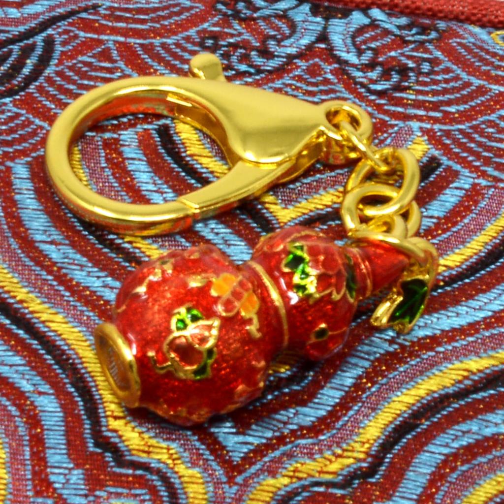 YISHUI Feng Shui Gourd Wallet Chain for Protection from and Inches Chain/Keychain Evil, Health, Longevity, Red, 3.30.6