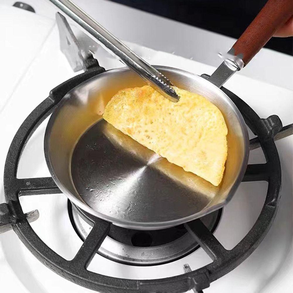 Non Stick Frying Pan Wooden Handle Butter Heating Pan New Open Skillet  Kitchen Supplies