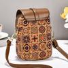 Bohemian Style Printed Phone Bag PU Leather Ethnic Style Single Shoulder Bag Luxury Versatile Crossbody Bag For Ladies