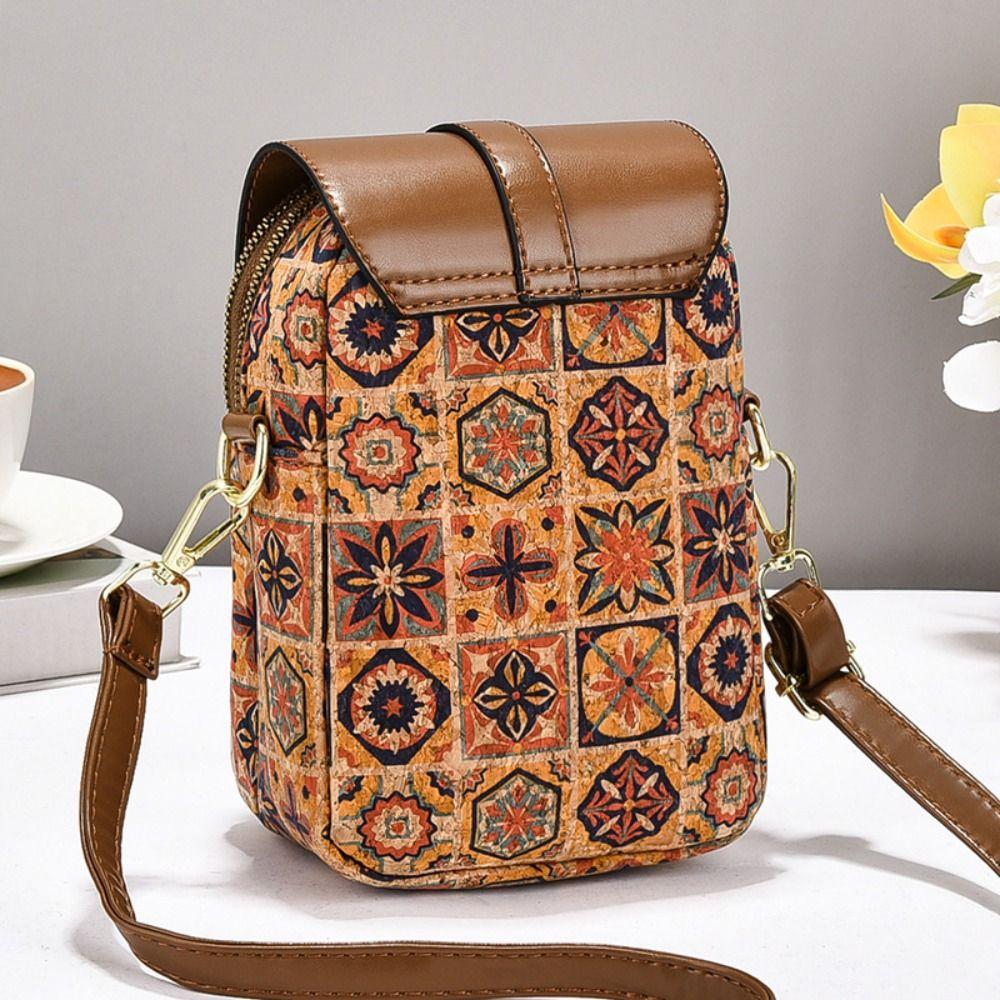 Bohemian Style Printed Phone Bag PU Leather Ethnic Style Single Shoulder Bag Luxury Versatile Crossbody Bag For Ladies