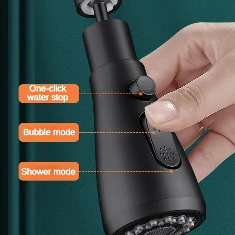 3 in 1 Küchen Auszieharmatur Sprühdüse ABS Langlebig Wassersparend Dusch-Sprühkopf Badezimmer Waschtisch Spültischarmatur Ersatz Neu