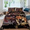Red Base Black Dragon Print Duvet Cover Set Chinese Dragon Pattern Bedding Sets Full Size Microfiber 2/3 Pieces Comforter Sets
