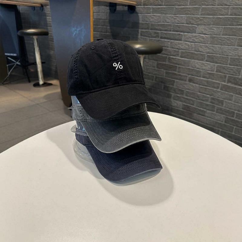Simple small symbol embroidery retro washed cotton soft top baseball cap spring and summer outdoor sunshade curved brim hat