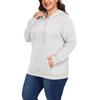 Women's  Casual Large Sized Long Sleeved Hooded Solid Color Sweatshirt