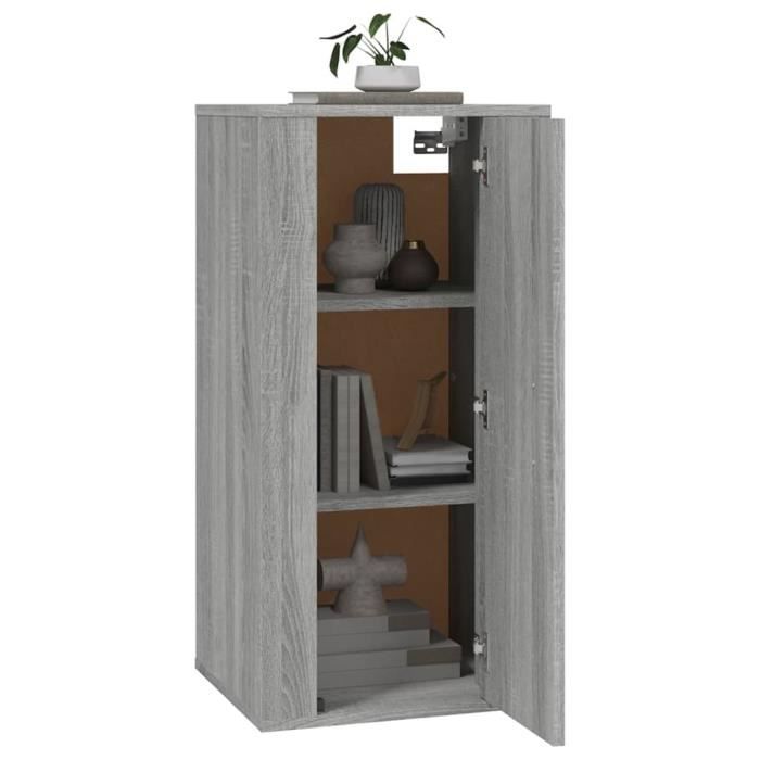 816678 vidaXL Meuble TV mural Sonoma gris 40x34,5x80 cm