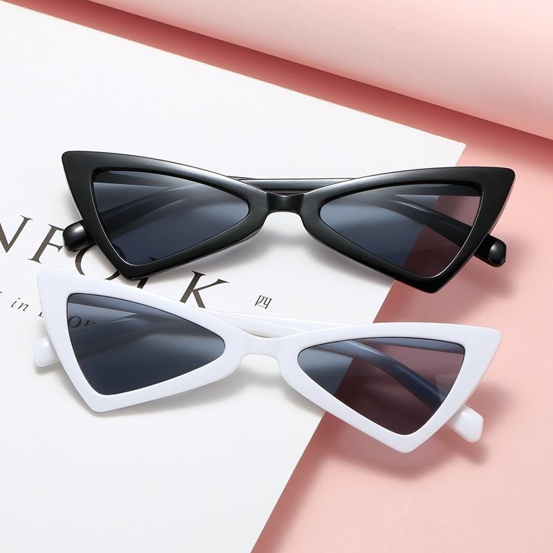 2PCS Lady Cat Eye Sunglasses Personality Classic Unisex Vintage Women Glasses Trendy