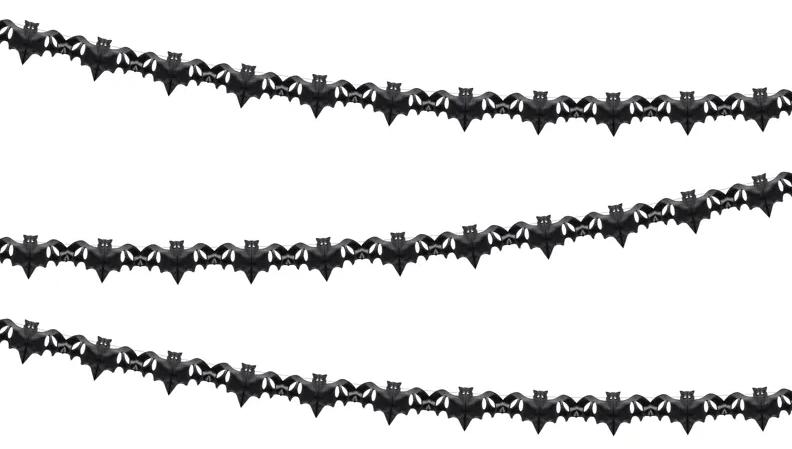 Bat Paper Garland Black 4M