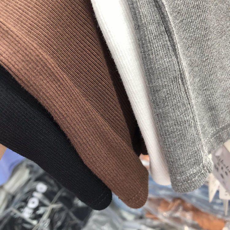 2023 Summer Women's Slim Fit Solid Color Round Neck Short Sleeve T-Shirt - Korean Style