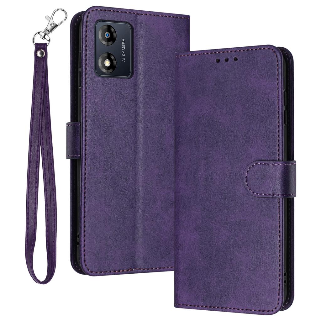 For Motorola Moto E13 4G Folio Flip Leather Wallet Cell Phone Case Full Protection Cover with Strap