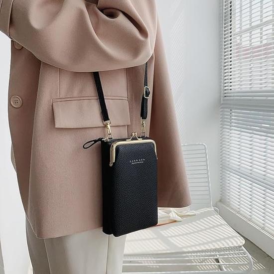 Valerie® Women Crossbody Phone Bag Ladies Wallet Small Soft PU Leather Cell Phone Purse Mini Shoulder Bag with Strap Card Slots