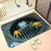 Sewer Terror Joker 3D Doormat, Polyester Non-Slip Absorbent Machine Washable Rug for Multi-Room Halloween Holiday Decor
