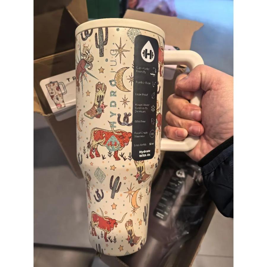 HydroJug Termohrnek 32OZ 40OZ Cestovní s víčkem na brčko Nerezová ocel Vakuově izolovaný Hrnek do auta Dvoustěnný Tepelný Ledový Cestovní