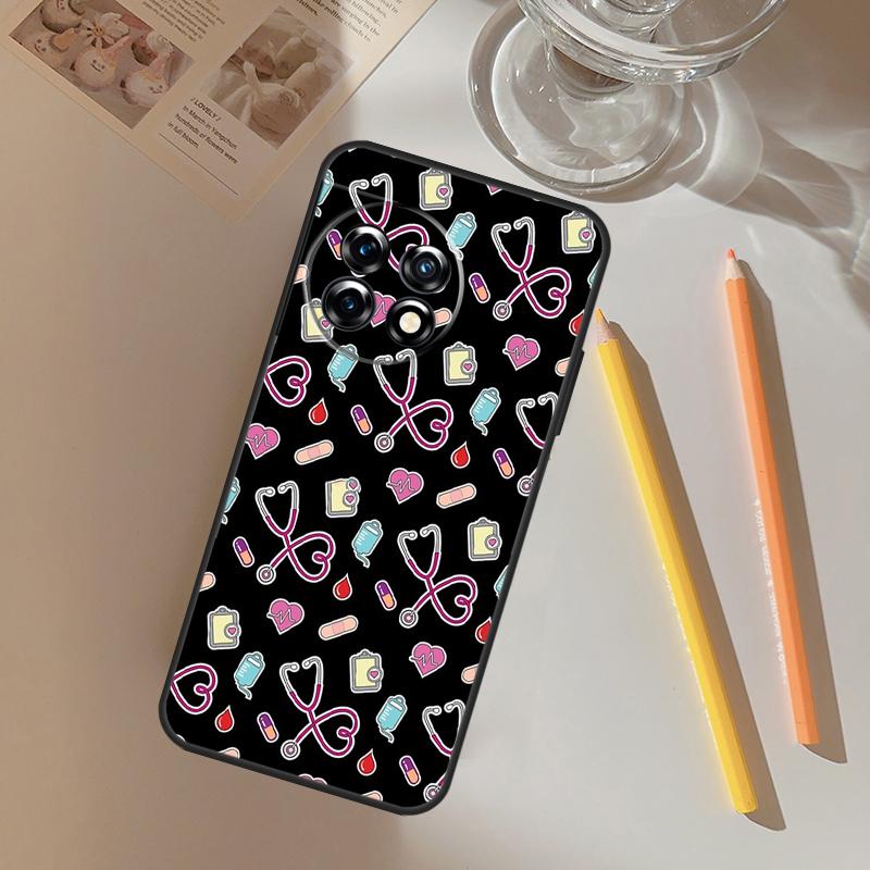Medical Medicine Nurse Pattern Funda For OnePlus 13 13R 12 R 11 9 10 Pro 8T 9RT 10T OnePlus Nord 4 CE 2 3 Lite N20 N30 Case