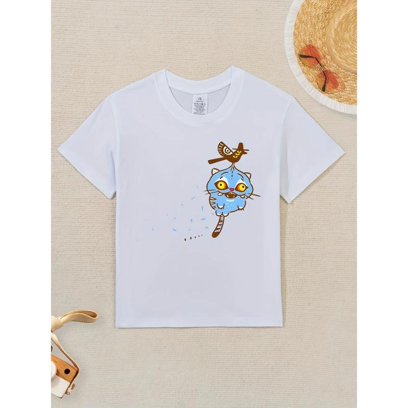 Cartoon Tiger Bird K-kPop Demon Hunters Print T-Shirt Anime Short Sleeve Tee Summer Girl Boy Shirt Casual Tops Crewneck Clothing