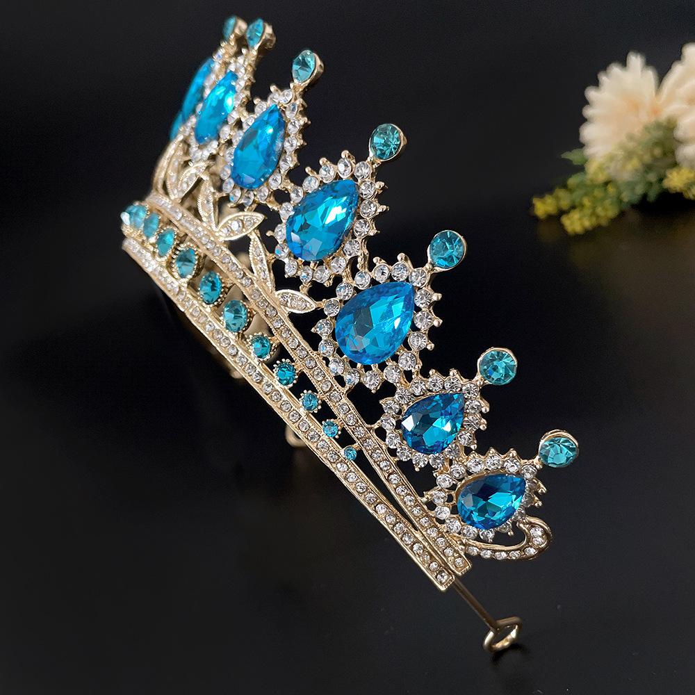 Bridal Crown Baroque Drop Diamond Princess Crown Performance Birthday Tiara Wedding Dress Accessories