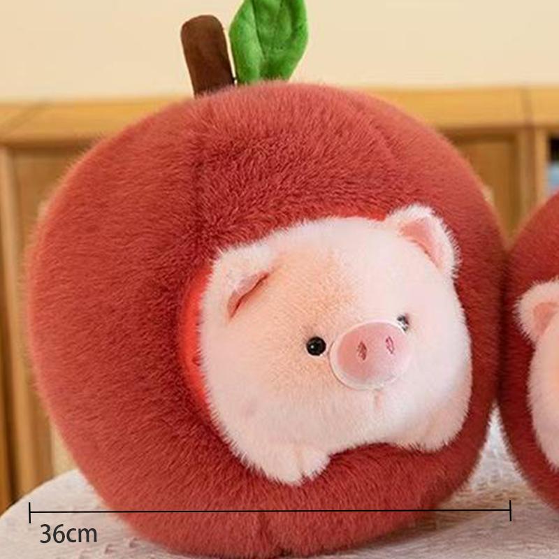 The  Able Apple Pig Plush Toy Doll Cute Pig Doll Detachable Throw Pillow Doll Gift Grabber Doll