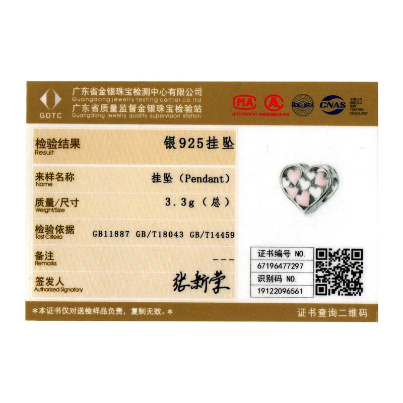 BAMOER 925 Sterling Silver Full Of Love Heart Beads Pink & White Charm Fit Original Bracelet