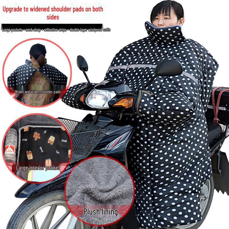 Bent Beam Motorcycle Windshield Fleece-Lined Waterproof Knee Pads - Warm, Thickened, Cold-Proof, Four Seasons Use.