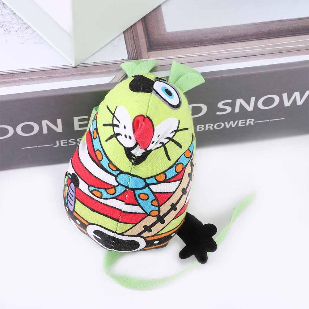 Color Sound Squeaker Canvas Stuffed Toys Colorful Cat Mouse Toys Catnip Chew Biting Toys Pet Toys