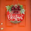 Merry Christmas Wooden Wreath Door Hanger and Window Decorations
