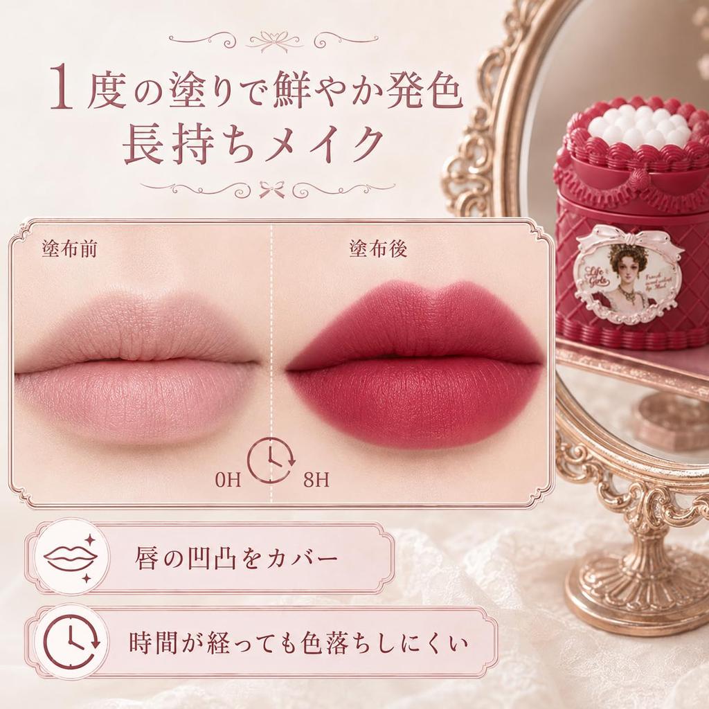 Lip Mud Matte Lipstick Mousse Texture High High Color Retro - - Long-lasting, Non-drying, Lightweight, Adhesion, Fluffy, Intensity, Stain-resistant,