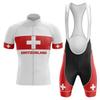 Set Maglia da Ciclismo Rossa Svizzera per Uomo, Tuta Sportiva Degradé per Mountain Bike, Abbigliamento Sportivo Estivo, 2026