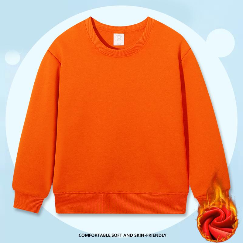 Heavy Weight Cotton Plus Velvet Hooded Sweater KID Thickened Tight Polar Fleece Pullover Hoodie Children Sweats KIDYINHR