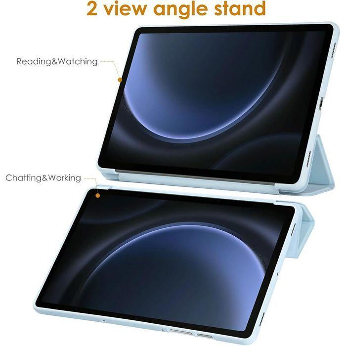 Coque + Verre Trempé -E.F.CONNECTION - pour Samsung Galaxy Tab S9 - Protection Intégrale - Antichoc - Bleu