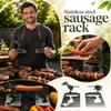 Stainless BBQ Grill Shelf Dog-Shaped Accessory for Outdoor Cooking