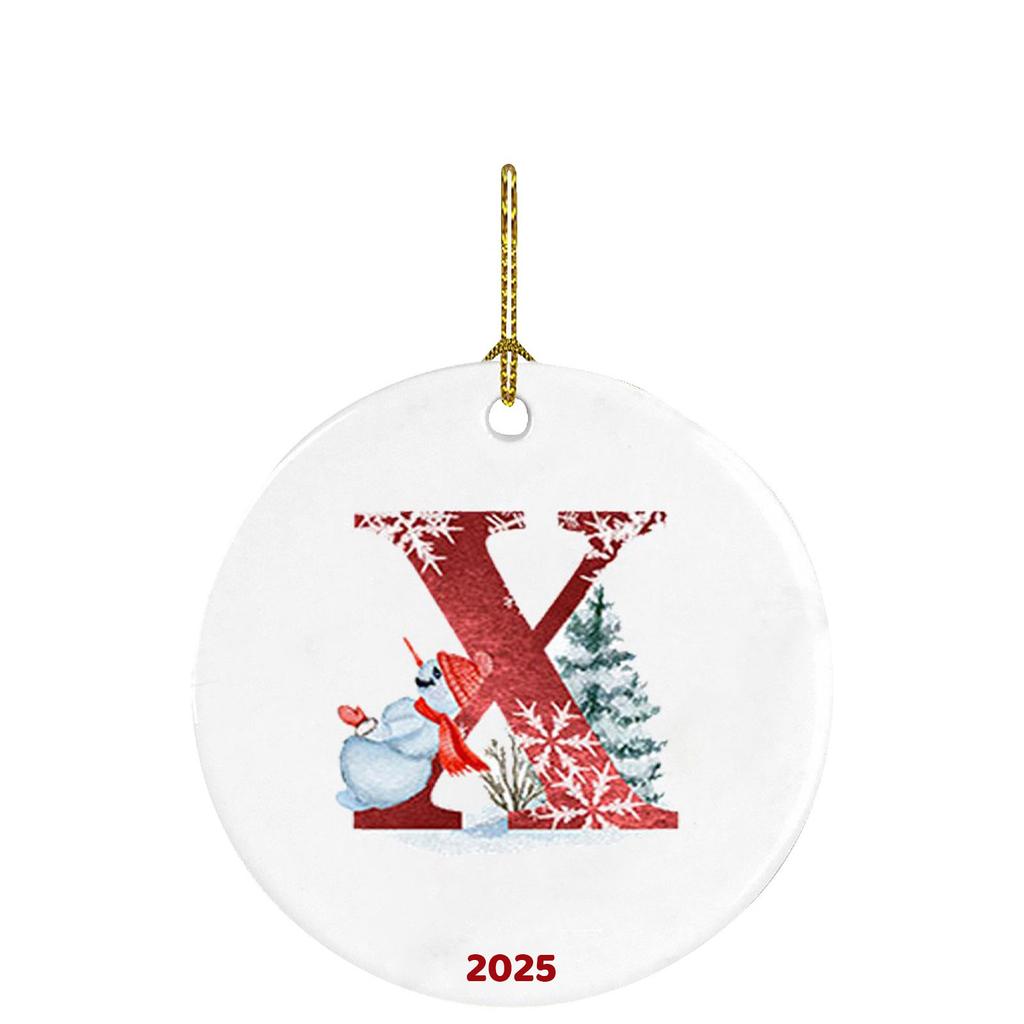26 Letters Santa Christmas Pendant Acrylic Car Pendant Christmas Tree Decoration