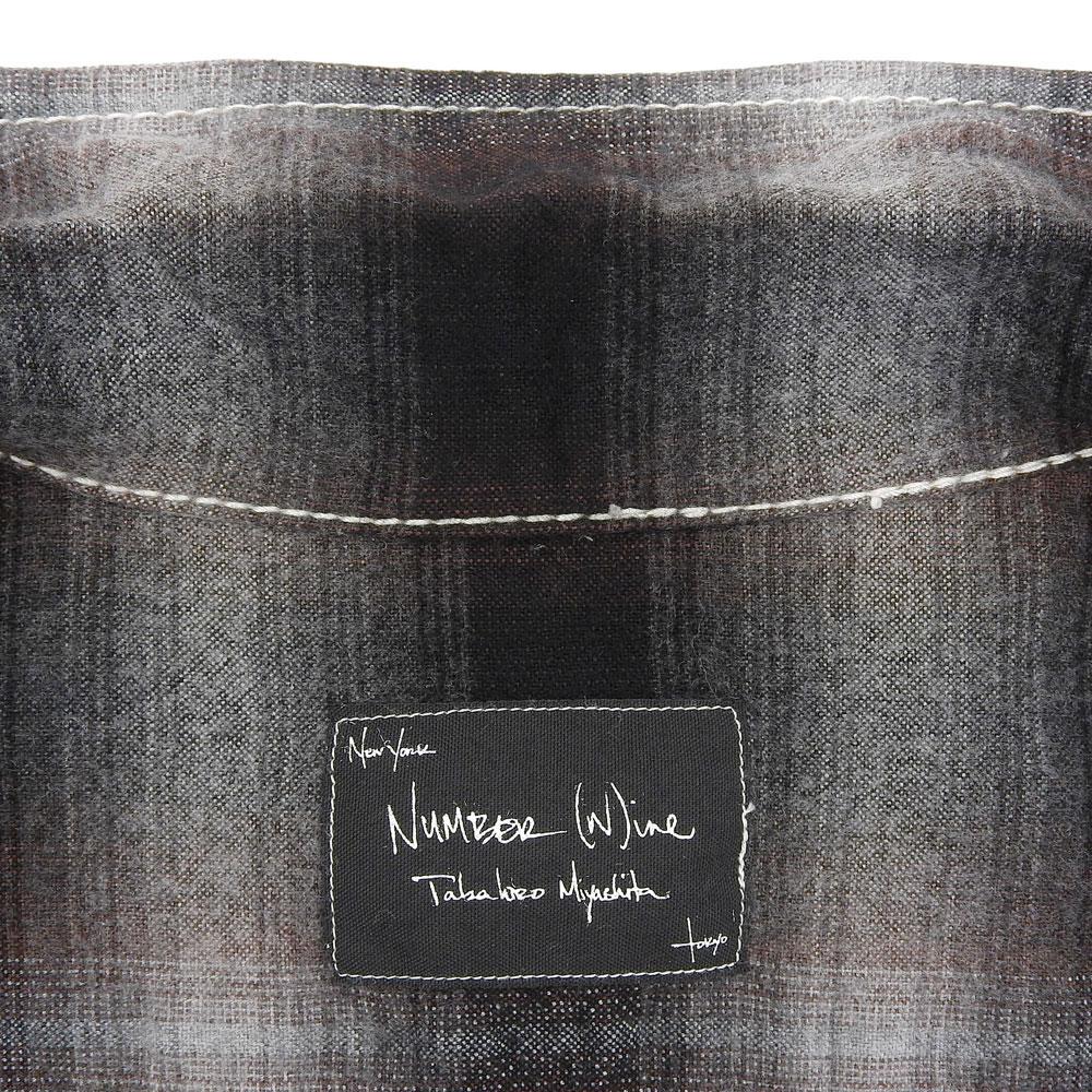 NUMBER (N)INE Excellent Condition Ombre Check Shirt, Portland Period, Men's, Black and Brown, Size 2, F08-NS007, 08AW Tops 2 Black / brownUsed