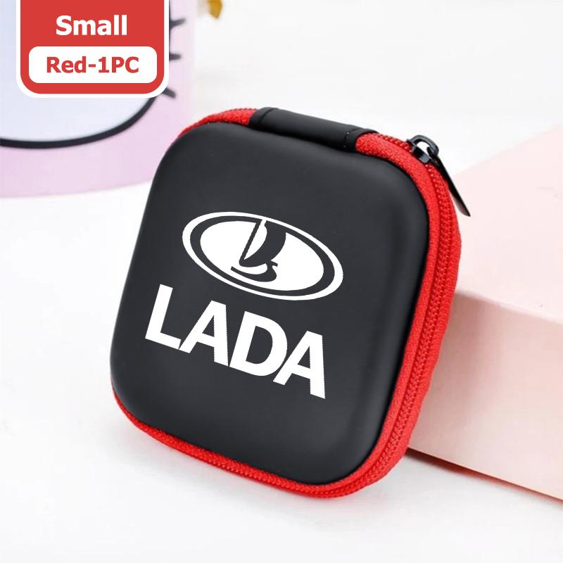 Mini Earphone Case Portable Mini Zipper Headphone Bag Storage Box Accessories For Lada Xray Granta Priora Sedan Sport Kalina
