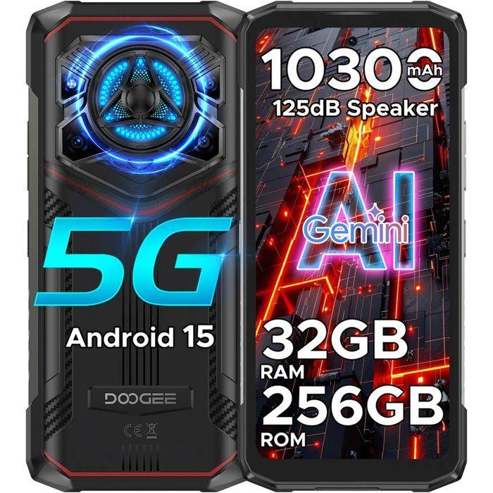 DOOGEE Blade 20 Play Telephone Portable Incassable 5G 32GB+256GB 6.6" Smartphone Robuste Android 15 10300mAh NFC/50MP/125dB Rouge