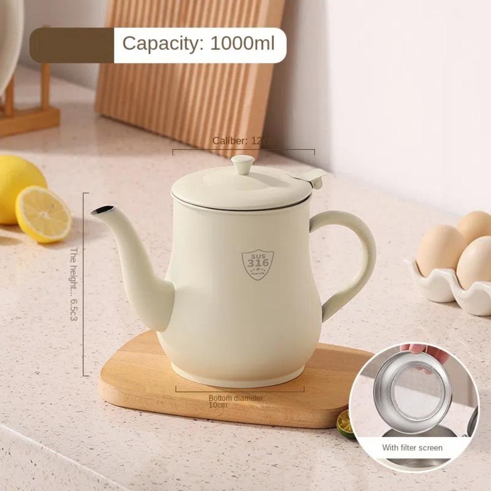 Haushalts-Öltopf Edelstahl mit Filter Ölspender Flasche Weiter Mund Große Kapazität Ölaufbewahrungsbehälter