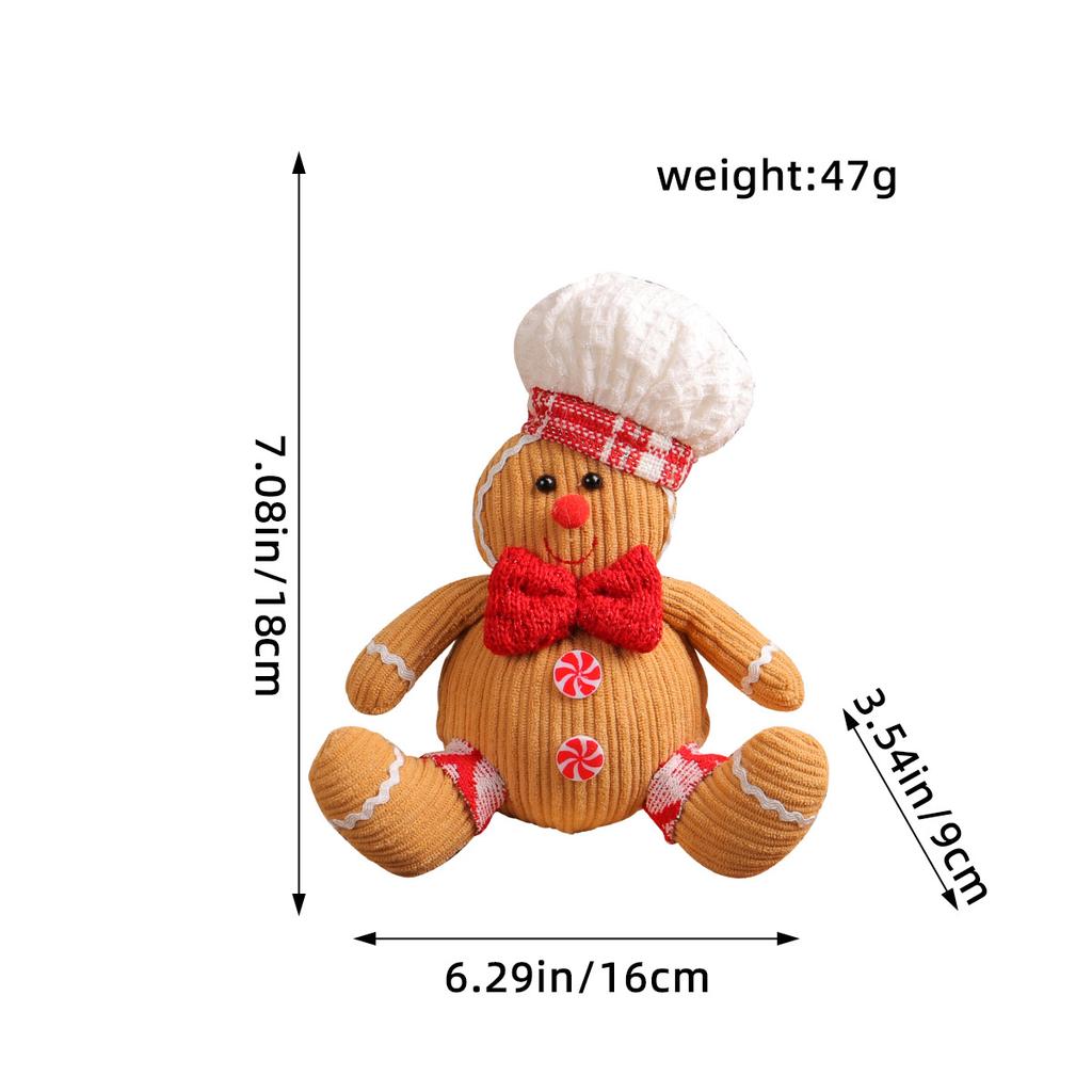 Gingerbread Christmas Decoration Xmas Tree Decoration Cute Christmas Figure Decor Gingerbread Doll for Tabletop Bedroom Shelf
