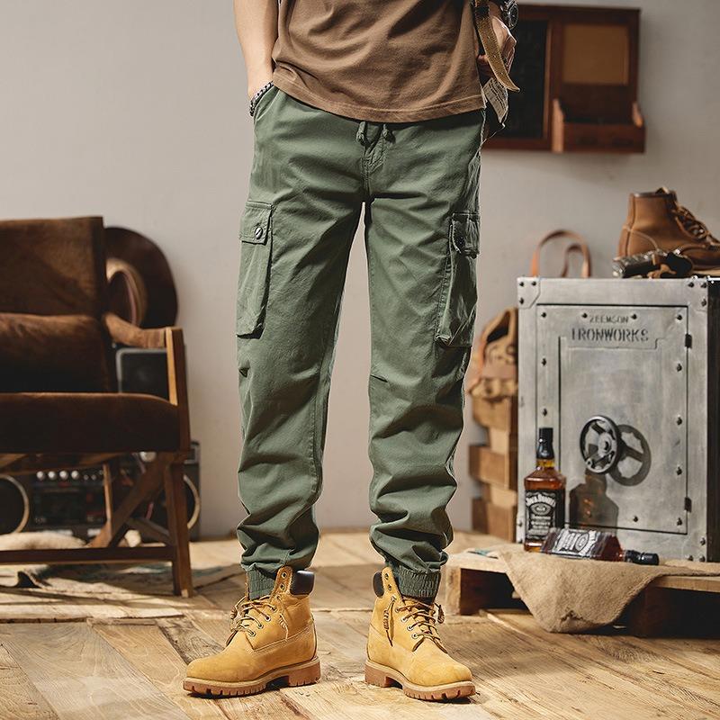 New Trousers Overalls Men's Simple Solid Color Versatile Fashion Trend Personalized Design Sense