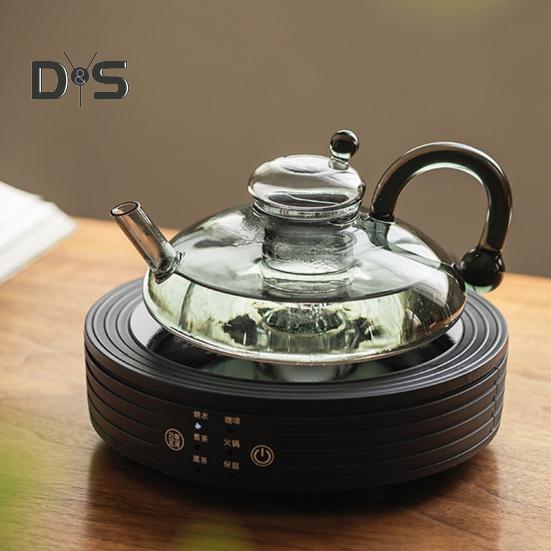 Glass Tea Pot Rat Tail Kettle Large Capacity Teapot with Infusers for Loose Tea 18.5oz High Borosilicate Filtration Teapot
