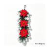 Christmas Teardrop Swag Wreath Artificial Poinsettia Pine Cone Red Berry Hanging Garland For Front Door Wall Home Xmas Decor