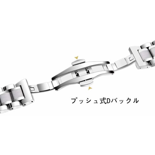YFS Watch Strap with Bow Links, 5-Link Stainless Steel Replacement Band, Metal Watch Band for Men and Women, Available In Black, Gold, Rose Gold, and