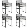 VidaXL Garden Chairs Set of 4 with Cushions Black Wicker, Garden Seat, Outdoor Seating, Chair 4008575