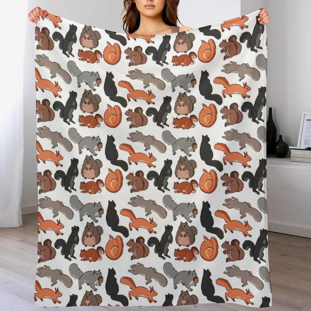 Eichhörnchen Kuscheldecke Flauschige Gemütliche Decke für Wohnkultur