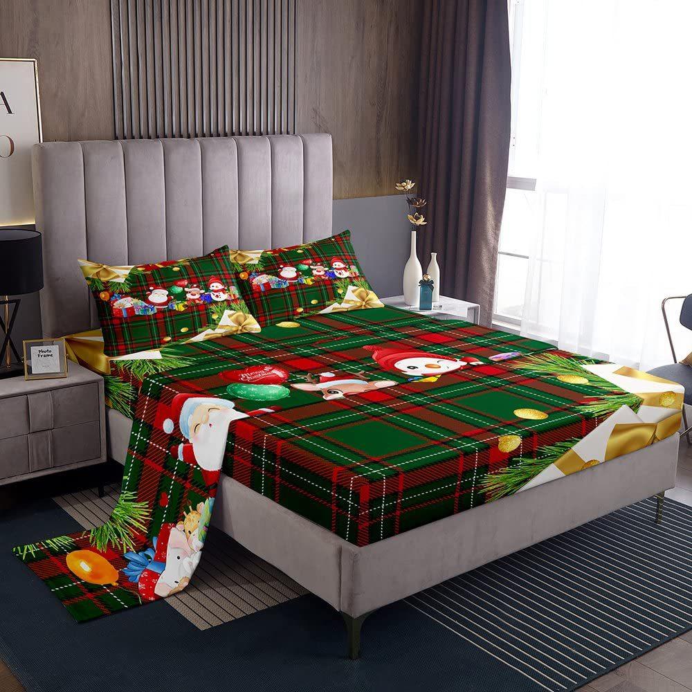 Weihnachtsmotiv Matratze Vier-teiliges Bettwäscheset Schlafzimmer Wohnheim Bettwäsche Dekoration