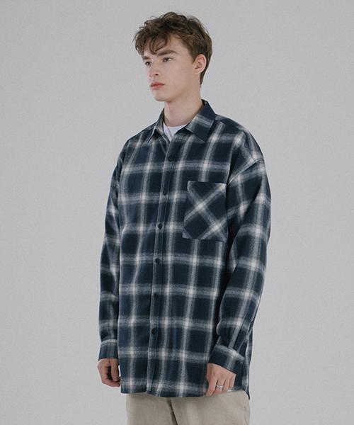 Archivements Plaid Flannel Shirt (Navy) Check/M