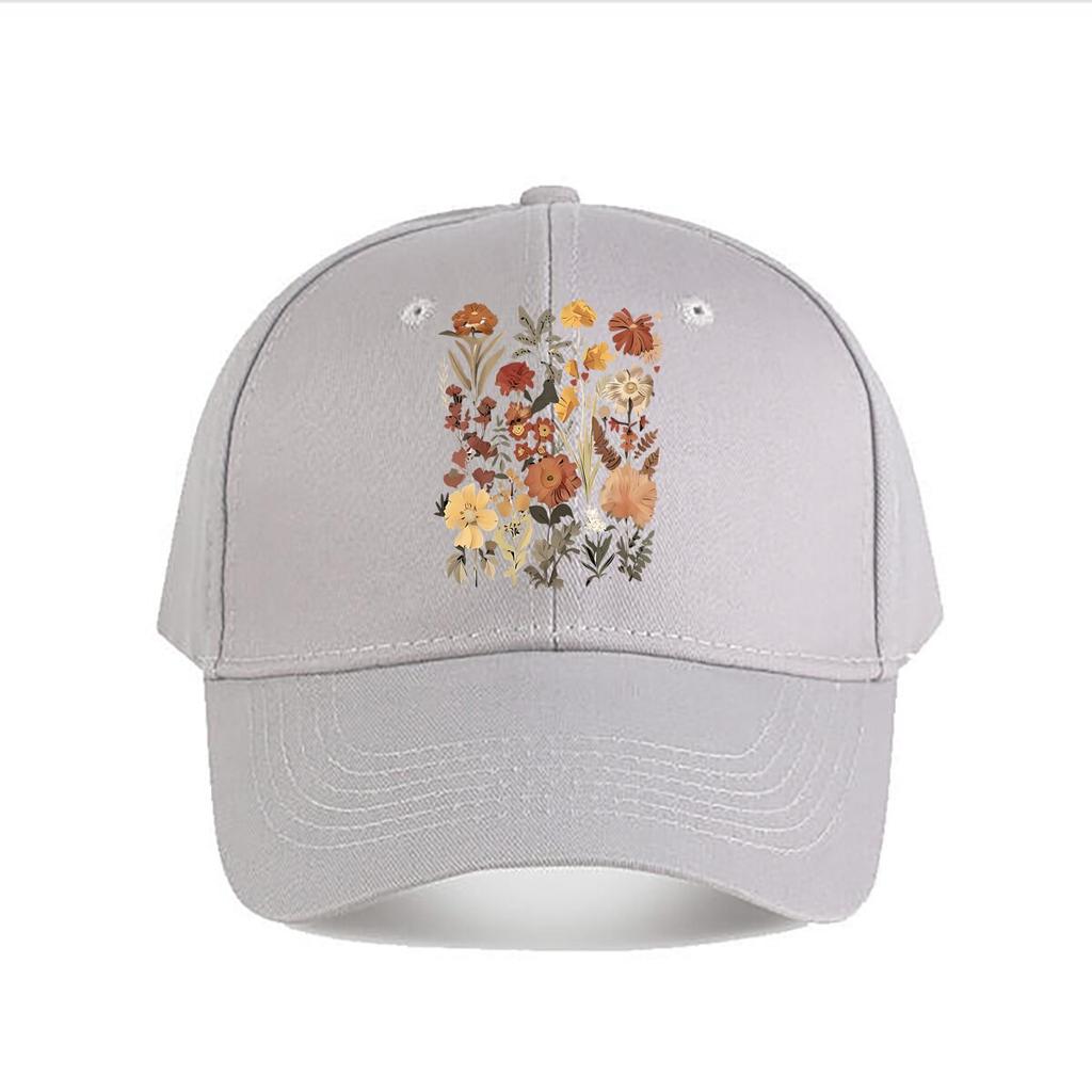 Pink Vintage Floral Casual Baseball Cap Fashion Unisex Sunhat Womens Outdoor Sports Snapback Cap