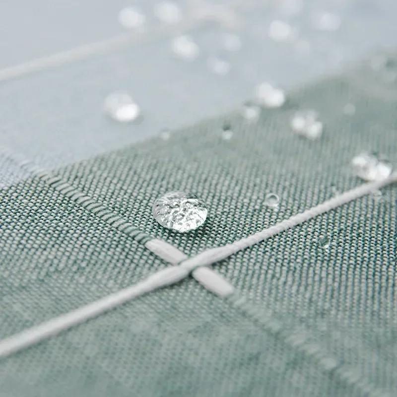 Nordic Cotton Linen Tablecloth Waterproof and Wash Free Tablecloth  Checkered Table Cloth Hotel Square Table Cover with Lace Hem
