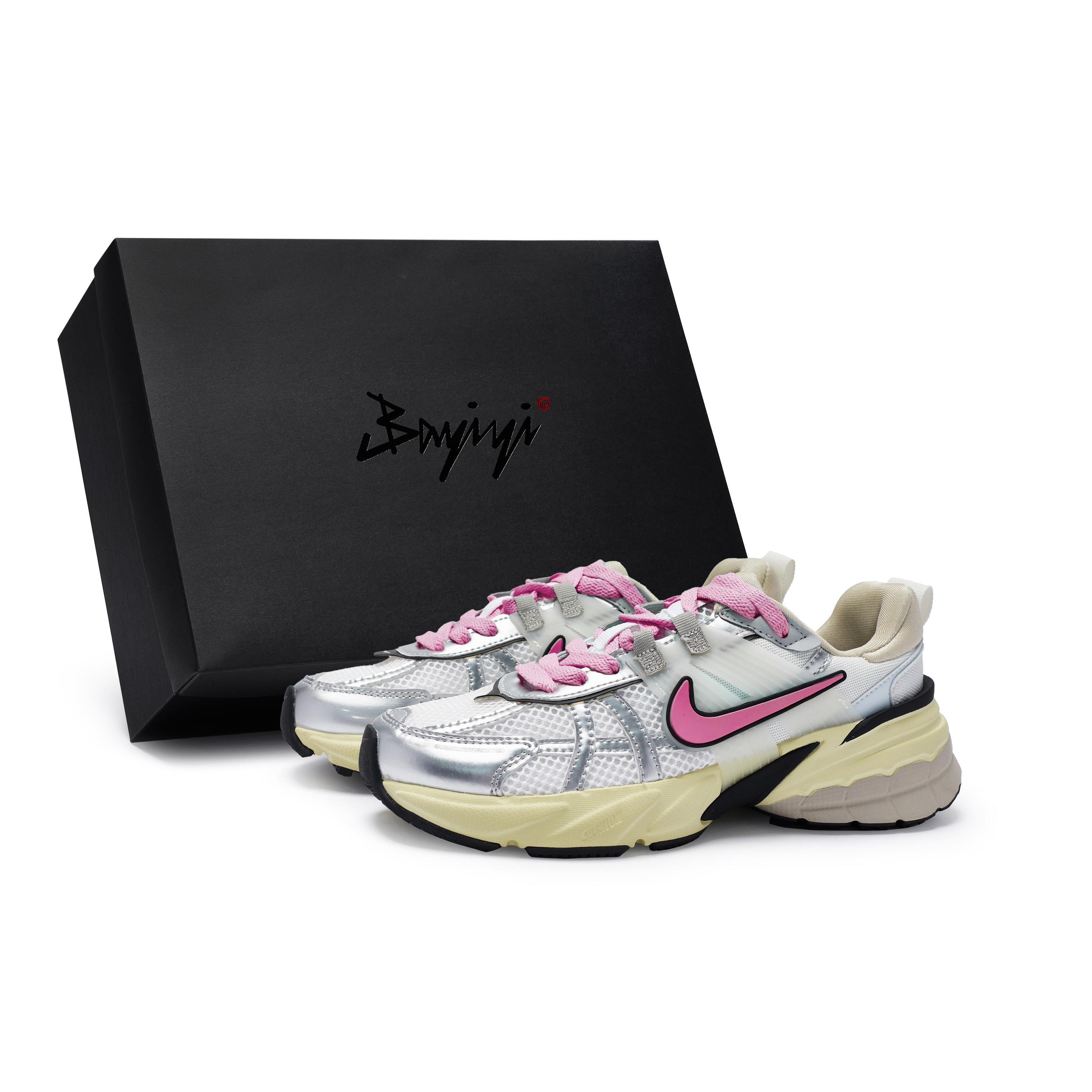 

Nike V2K Run Cushioning Slip Resistant Abrasion Resistant Low top Running Shoes Women s White Silver Rose Red FD0736-100(Team80-SBOX) 44