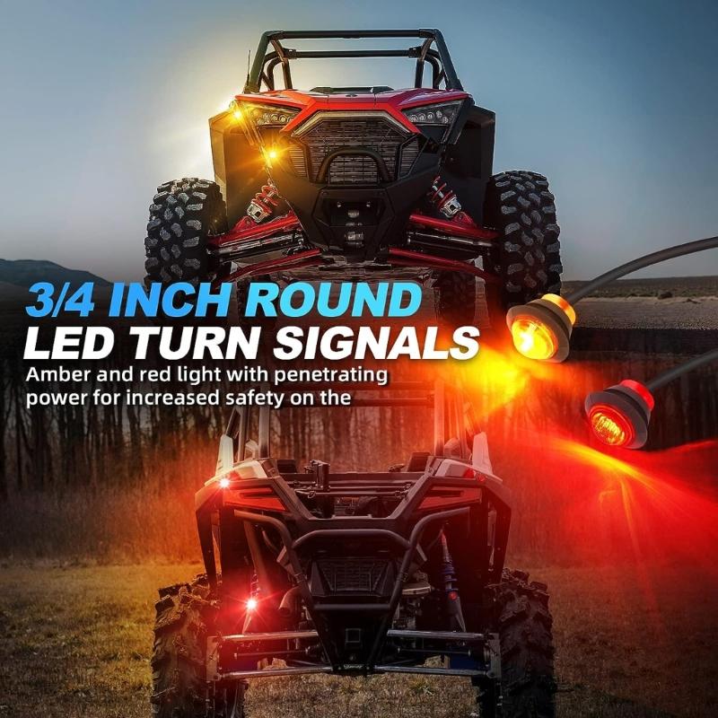 ATV Turn Signal Kit with Street Turn Signal Light Switch Flasher for Can-Am Rhino Teryx